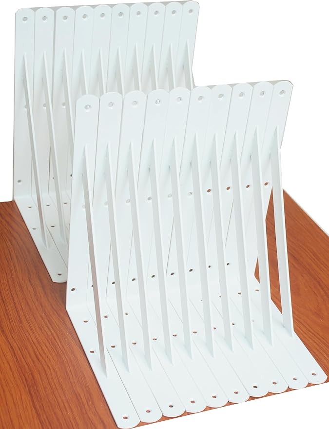 20 Pack L11 x H 8" White Heavy Duty Shelf Brackets with Screws Metal Shelf Brackets Shelf Support Angle Brackets for Shelves L Brackets Heavy Duty Floating Shelf