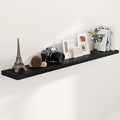 Fun Memories 72 Inch Floating Shelves Black, 72 x 9.3 Rustic Wooden Fireplace Mantel, 9.3 Inch Floating Shelf for Wall, Farmhouse Wall Shelves for Home Storage & Display
