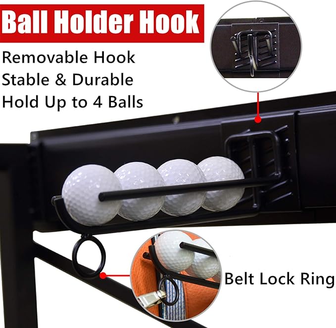 WALMANN Wall Mount Golf Bag Organizer Extra Large 2 Golf Bags Stand Golfing Equipment and Accessories Storage Rack for Garage Shed Basement