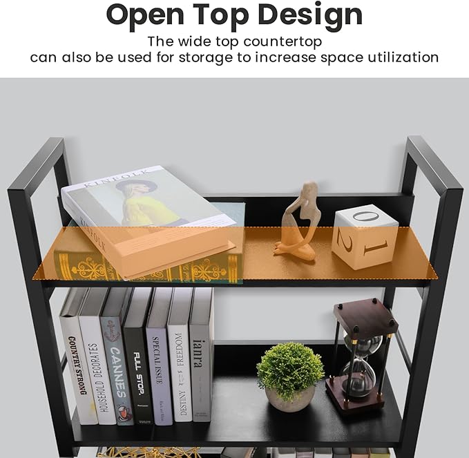 Himimi Black Ladder Bookshelf, 5 Shelf Bookcase Industrial Bookshelf Wood and Metal Bookshelves, Plant Flower Stand Rack Book Storage Shelves for Living Room, Bedroom, Home Office (2 PCS)