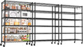 PrimeZone 6 Tier Wire Shelving with Wheels 78''H 1500lbs Storage Shelves NSF Certified Heavy Duty Steel Metal Shelf Adjustable Rolling Rack Kitchen Garage Closet Pantry Laundry 78''HX36''WX18''D 3Pcs
