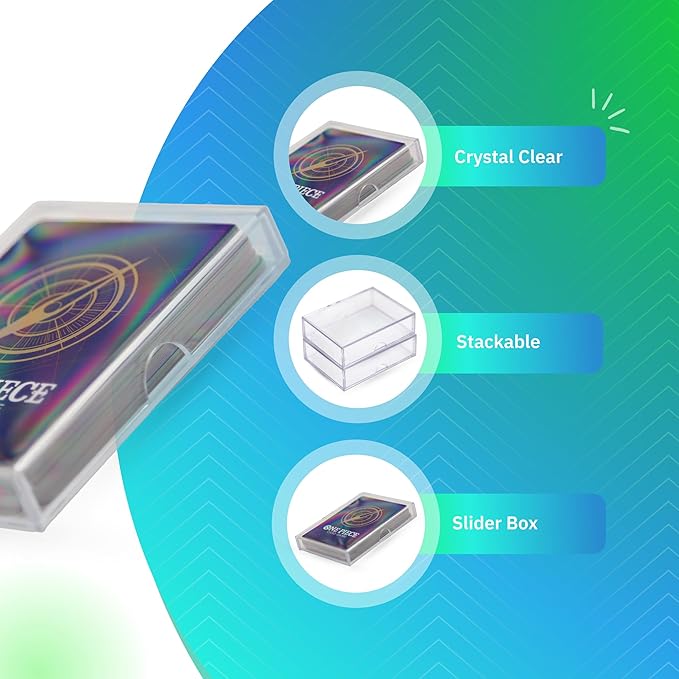 20 Pack Clear Acrylic Card Storage Boxes with Lids – 3 1/2" L x 2 1/2" W x 1/2" H Baseball Card Storage Box, Sports Card Boxes and Magic Card Storage Box – Made in USA