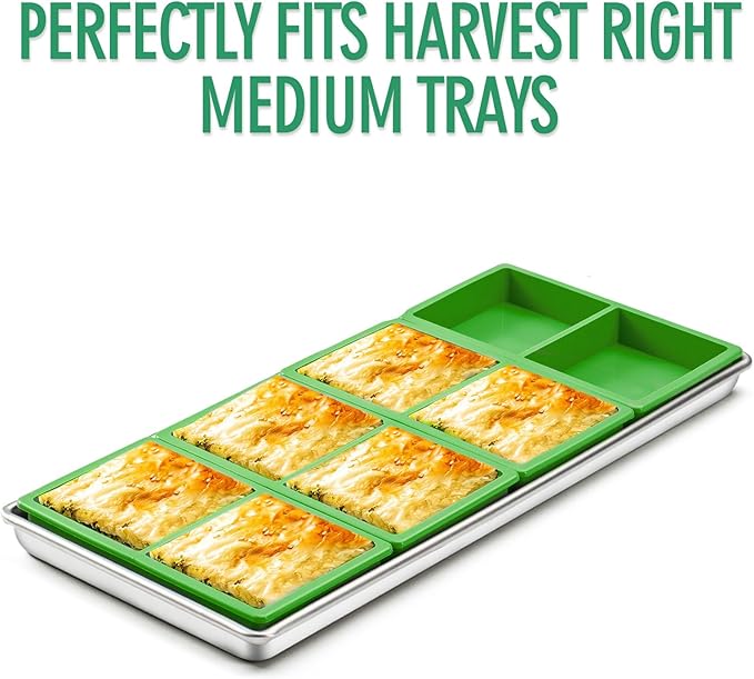 8 pcs Silicone Tray Dividers for Harvest Right Freeze Dryer Medium and Small Trays, Silicone Food Molds for Harvest right freeze dryer accessories, Green silicone food freezer tray