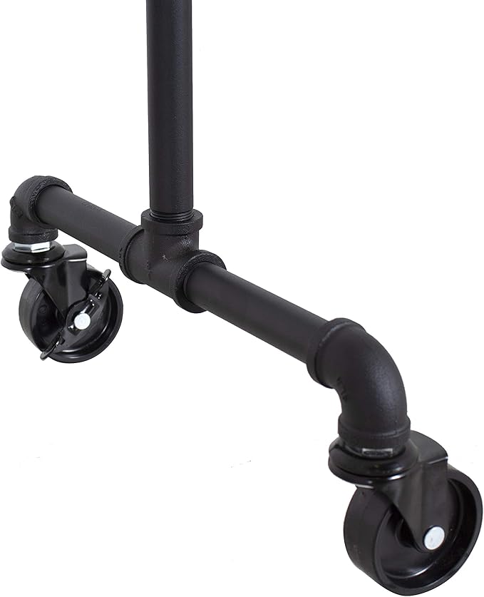 William Roberts Vintage Industrial Heavy Duty Hanging Rod Garment Rolling Closet Organizer Rack (48 in., Wheels)