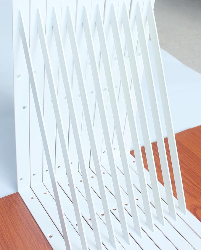 8 Pack L20 x H 12" White Heavy Duty Shelf Brackets with Screws Metal Shelf Brackets Shelf Support Angle Brackets for Shelves L Brackets Heavy Duty Floating Shelf