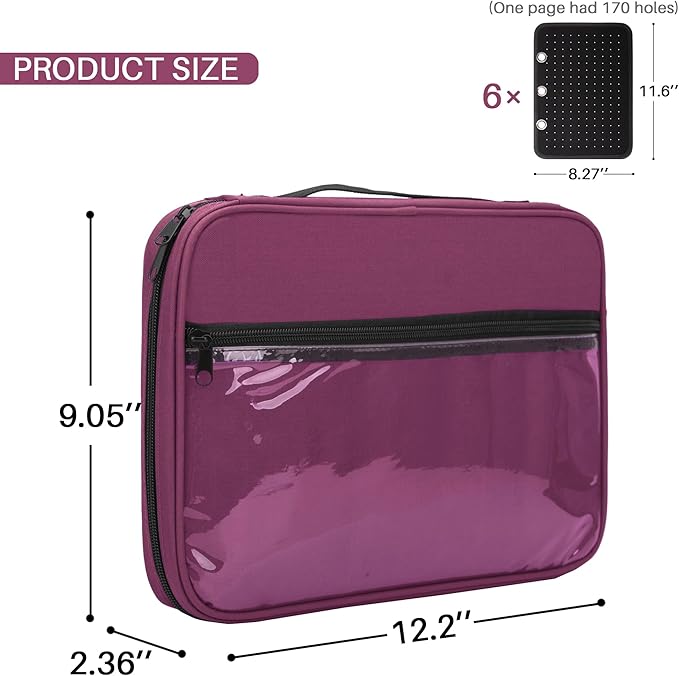 Enamel Pin Display Pages Pin Carrying Case, Pins Collection Storage Organizer Case, Travel Brooch Pin Display Bag (Pins Not Included)