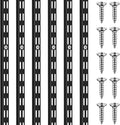 6 Pcs Dual Track Upright Wall Shelving System Heavy Duty Support System Twin Slot Shelf Rail Shelf Standards for Pantries Linen Closets Laundry Rooms(Black,47.5 Inch)