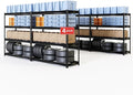 The Atlas 77" W x 24" D x 72" H Heavy Duty Garage Metal Industrial Storage Shelving Loads 10000 Lbs 4 Pack Dark Gray