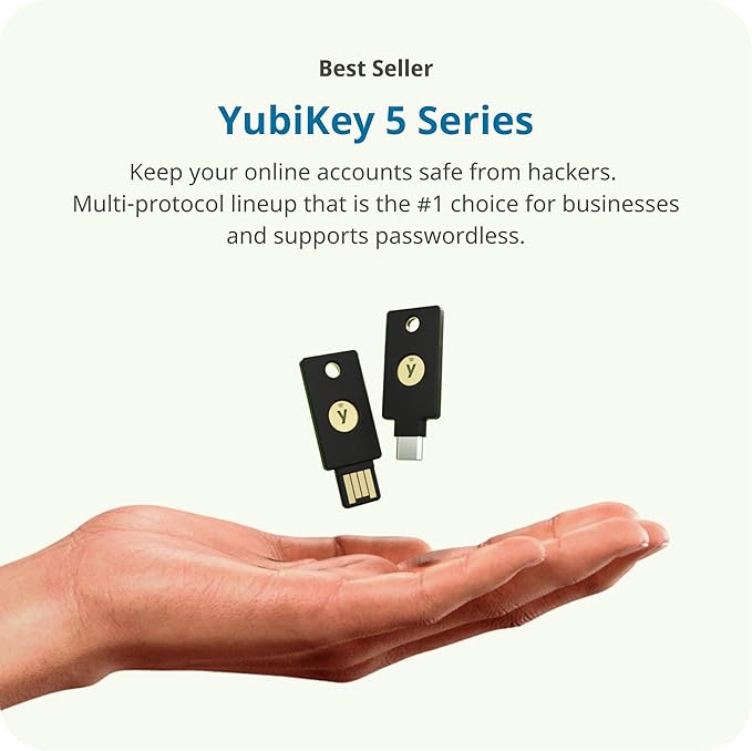 Yubico - YubiKey 5C - Multi-Factor authentication (MFA) Security Key and passkey, Connect via USB-C, FIDO Certified - Protect Your Online Accounts