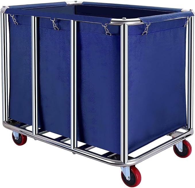 Commercial Laundry Cart with Wheels 12 Bushel (400l) Industrial Laundry Hamper Large Heavy Duty Rolling Laundry Basket Waterproof Trucks for Home Organizer Storage