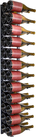 Jagged Ridge Wine Rooms - Premium Wall Mounted Metal Wine Rack - 24 Wine Bottles Holder - Modern Wine Rack, Matte Black - Space Saving for Home, Kitchen, Bar - Designed in Canada by Wine Enthusiasts