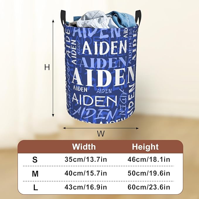 Custom Name Laundry Hamper, Personalized Laundry Baskets with Name for Boys Girls Women Men, Customized Collapsible Dirty Clothes Hamper Easy Storage Gifts for Bedroom Bathroom Living Room