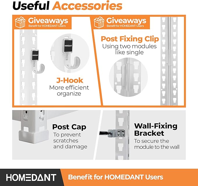 HOMEDANT 5 Tier Storage Shelves Adjustable Laminated Boltless Garage Metal Shelving Unit Heavy Duty Utility Rack Shelf Warehouse Pantry Closet Kitchen (2, (M) 35.9" W, White)