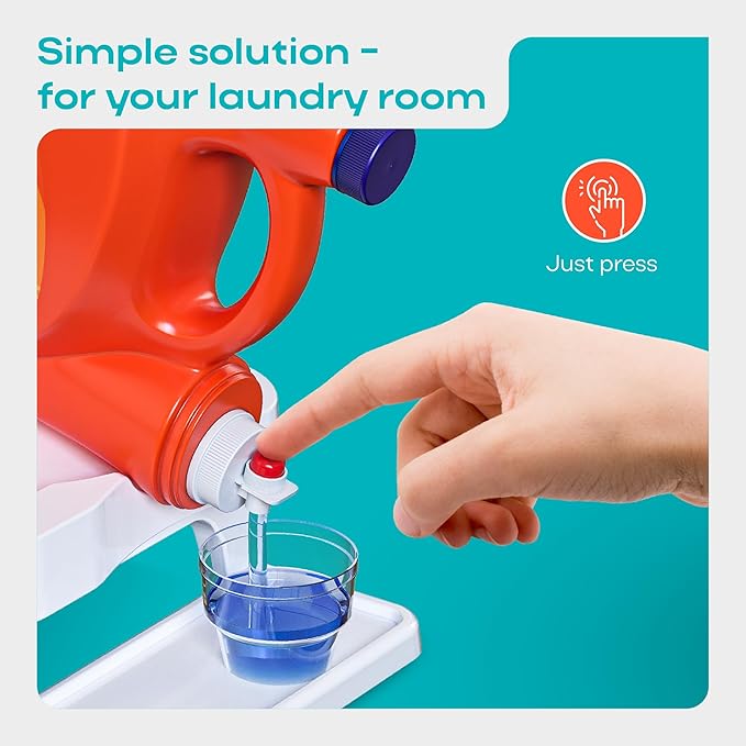 TidyFriend Detergent Holder Shelf for Laundry Room - Holds 2 Liquid Soap Dispenser, Laundry Soap Station Organizer, Detergent Stand with Drip Catcher Drip Tray Storage Organization (White)