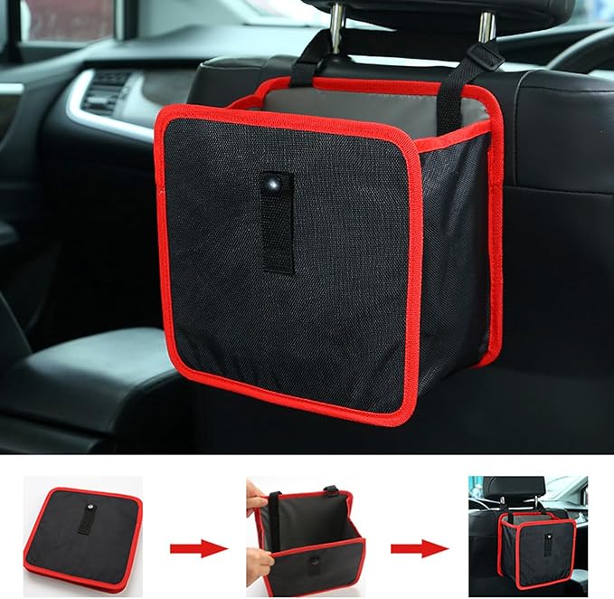 Innovative Gaps Storage Solution Hanging Garbage Holder Garbage Net Bag for A Vehicle Interior, Gray