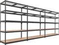 HOMEDANT 5 Tier Storage Shelves Adjustable Laminated Boltless Garage Metal Shelving Unit Heavy Duty Utility Rack Shelf Warehouse Pantry Closet Kitchen (3, (L) 48.1" W, Black)