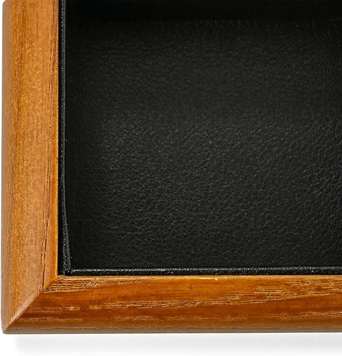 Oirlv Solid Wood 12 Grid Liner Pendant Jewelry Organizer Tray Jewelry Drawer Organizer(Black)