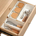 Adjustable Drawer Organizers - Expandable Drawer Dividers Organizers, Thickened PP Drawer Organizer Trays for Utensils, Pens, Makeups, Flatware and Junks, Multi-Use (Large)