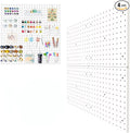 Peg Board,4 Pack Plastic Pegboard, Pegboard Wall Organizer,White Pegboard,ABS Pegboard,No Drilling Required,24x24inch,Suitable for Craft Room Office Garage Kitchen