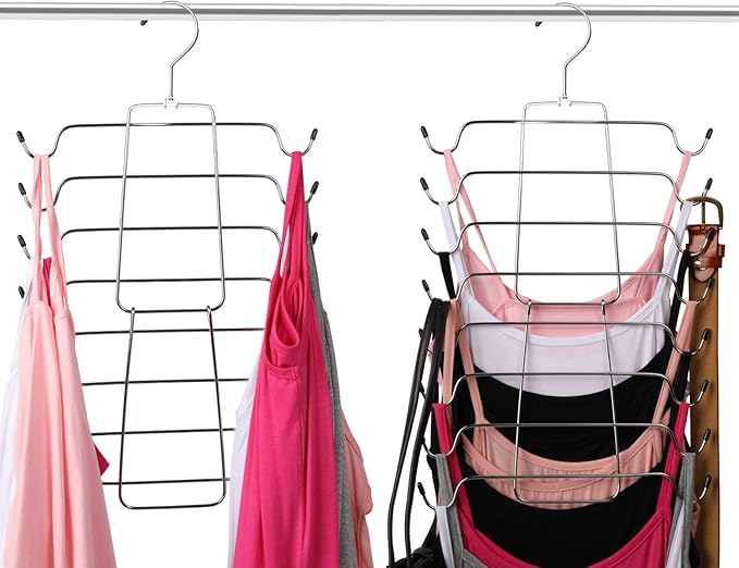 Magicool Cami Hanger 4 Pack Space Saving Hangers Closet Organizer for Tank Top, Cami, Bra, Pajamas, Strappy Dress,Bathing Suit