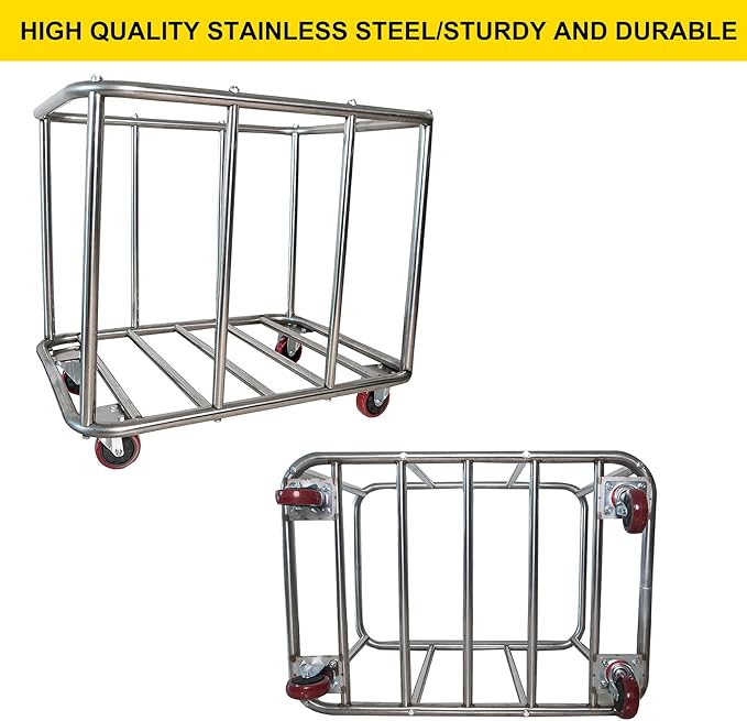 Laundry Cart Commercial,11.35 Bushel (105 Gal) Large Industrial Rolling Laundry Hamper with 4 Inch Wheels,Home Heavy Duty Laundry Baskets with Stainless Steel Frame, 260 LBS Weight Capacity (Black)