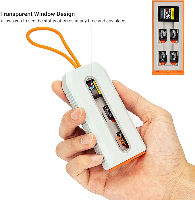 Memory Card Case for 6 CFexpress Type A Cards and 12 Micro SD Cards, Pop-up and Transparent Window Design, Micro SDHC/Micro SDXC/TF Card Holder, Micro SD and CFexpress Type-A Card Organizer
