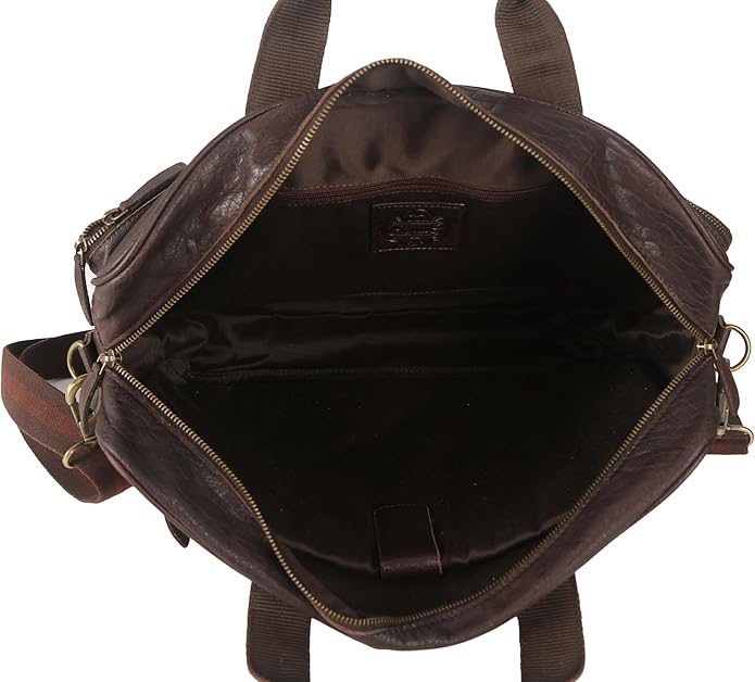 KomalC 16 Inch Leather briefcases Laptop Messenger Bags for Men and Women Best Office Satchel Bag