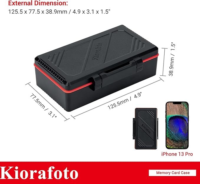 Kiorafoto 58 Slots TF Micro SD MSD Memory Card Case Holder Water-Resistant Anti-lost Anti-shock Storage Organizer with Labels & Notepaper, Switch Steam Deck Drone Trail Camera Memory Cards Accessories