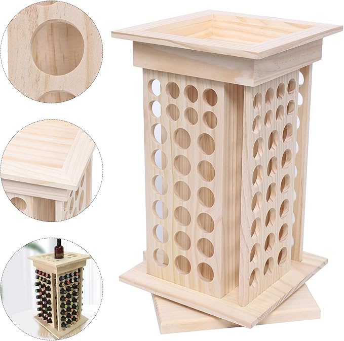 Rotating Essential Oils Storage Rack,8 Tiers 104 Slot Oil Bottle Display Storage Organizer,Hold 5ml & 15ml Bottles,for Home, Beauty Salon, Perfume Store