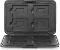 Memory Card Storage Box with Slots Secure Locking Organizer for Micro and Standard Cards Silver Gray Case Holder for Digital Camera Accessories