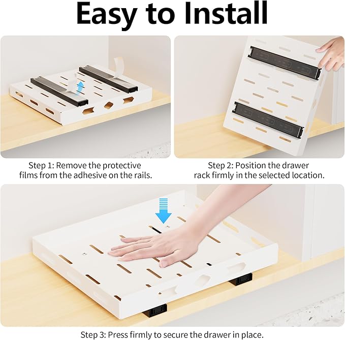 XLP Pull-Out Spice Rack Organizer – Heavy Duty Slide-Out Cabinet Storage | Fits Spices, Sauces, Cans, Dishes | Kitchen & Pantry Organizer, White (12.5''Wx10.5''Dx1.8''H)