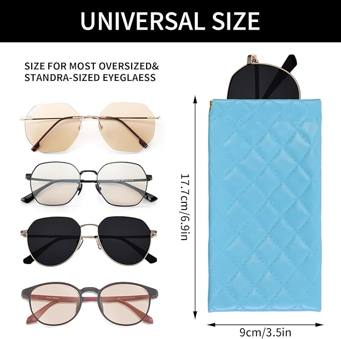 Double Eyeglass Case Soft Dual Glasses Case for Women Men Travel Squeeze Top Sunglasses Cases Eyeglasses Pouch
