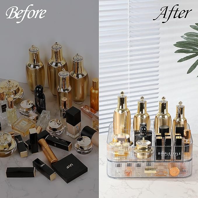 Makeup Organizer with Drawers Stackable Skincare Cosmetic Makeup organization for vanit Bathroom Desk Countertop