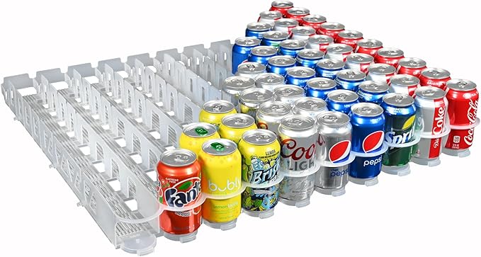 Display Technologies Visi-Slide Gravity Fed Organizer for 12/16oz low ring Beverages on Flat and Angled Shelves in Cold Vaults & Coolers, Drink Organizer (Pack of 2)