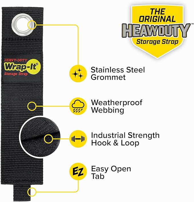 Heavy-Duty Wrap-It Storage Straps (Assorted 12 Pack) - Stocking Stuffer for Hanging Extension Cord Organizer for Cable Management and Storage on Garage Wall, RV Gadgets and Appliances