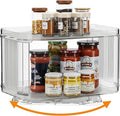 FIRJOY Lazy Susan Organizer for Cabinet, Pantry, Countertop (2 Tier 14" x 10" Clear - 1 Pack, Rectangular)