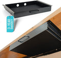 Under Desk Drawer Slide Out Attachment - Carbon Steel Undermount Table Drawer with Cable Management, Pull Out Add-On Storage for Office & Standing Desks (21.5" x 14" x 2.8")