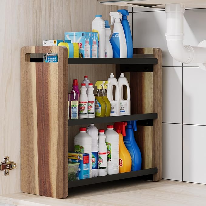 Bathroom Counter Organizer,Bathroom Counter Shelf,Bathrooms Organizers,Under Sink Organizer,Cologne Organizer For Men,Cologne Stand,Spice Rack,Cabinet Organizers(Brown 3 Tier)
