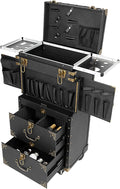 Cosmetic Train Case,Makeup Organizer Travel Case with Multiple Compartments,Rolling Makeup Case,Makeup Train Case,Professional Makeup Case with Wheels for Make-up Artists,55Lbs Load-Bearing