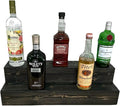 Tiered Bottle Shelf | 2 Tier Liquor Bottle Display | Bar Organization | 30" Black
