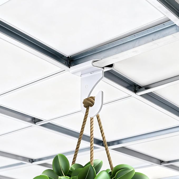 60 Pairs Drop Ceiling Hooks for Classrooms & Offices, Drop Ceilings Hook for Hanging Hook Grid Hangers Ceiling Hooks for Classroom Hangings Plants & Deco Grid Office Stores Wedding