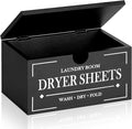 HouseJoy Dryer Sheet Holder-Black Dryer Sheet Container with Lid,Wooden Laundry Room Organization and Storage,Rustic Farmhouse Dryer Sheet Dispenser for Laundry Room Decor,Fabric Softener Containers