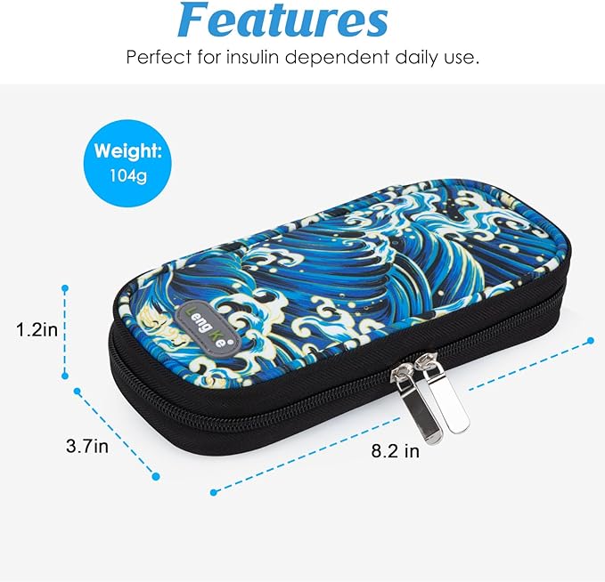 YOUSHARES Insulin Cooler Travel Case - Diabetic Case Insulated Organizer Portable Cooling Bag for Insulin Pen and Medication Diabetic Care Supplies with 2 TSA Approved Ice Pack