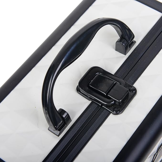 SHANY Chic Makeup Train Case Cosmetic Box Portable Makeup Case Cosmetics Beauty Organizer Jewelry storage with Locks, Multi trays Makeup Storage Box with Makeup Mirror - Peaceful