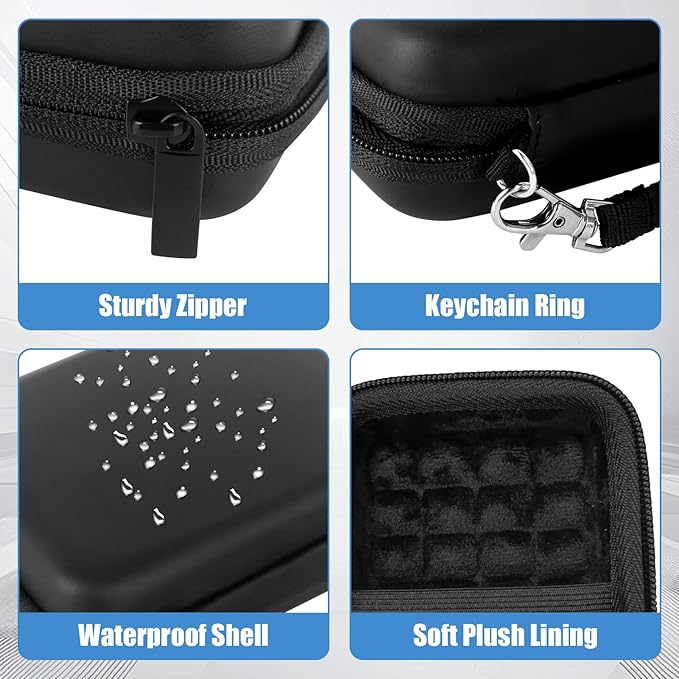 External Hard Drive Case, EVA Protective Shockproof Carrying Case for SSD Passport USB Storage, Portable Travel Electronic Organizer Tech Pouch Travel Bag with SD Card Slots & Mesh Cable Compartment
