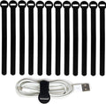 200PCS Reusable Fastening Cable Ties, 6-Inch Cable Straps Cable Management, Multi-Purpose Hook & Loop Cord Organizer Wire Ties, Adjustable Cable Organizer Cord Ties, Microfiber Cloth Straps, Black