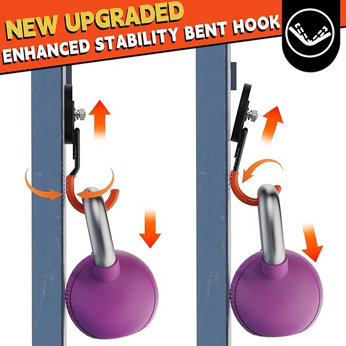 ULIBERMAGNET New Updated Garage Strong Magnetic Hooks, 2 Pack Heavy Duty Large J Hooks with Magnet, Anti-Slip Coating Magnet Hooks for Garden Tools, Ropes,Drill