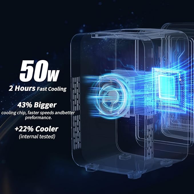 Mini Fridge, 4 Liter/6 Cans Small Refrigerator for Skincare, 110V AC/ 12V DC Thermoelectric Cooler and Warmer for Bedroom, Office, Dorm, Car, Black