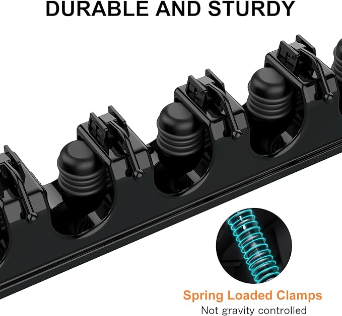 nacena Broom Holder Wall Mount, 2 Packs Black Wall Hanging Garden Tool & Utility Closet Organizer Mop & Broom Hook Wall Mounted Heavy Duty Broom and Mop Organizer Wall Hanging for Bathroom, garage