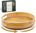 Lazy Susan Turntable Organizer 12 inch - Lazy Susan for Table Top, Countertop, Dining Table, Pantry - Kitchen Cabinet Organizersan (Bamboo)